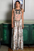 Kainat Ochre Forest Whisper Printed Embroidered Back Tie-Up Choli And Sharara